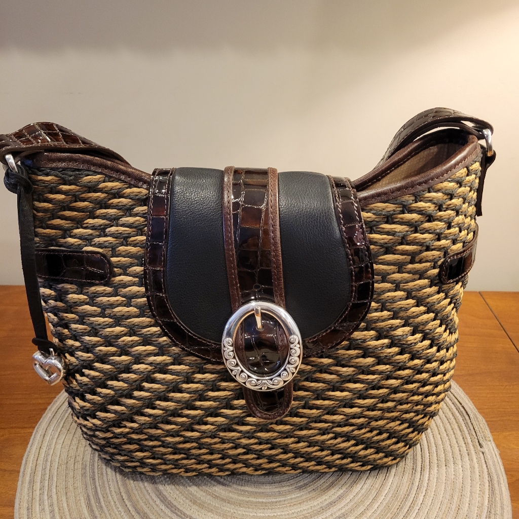 Euc~Brighton Woven Straw Shoulder Bag